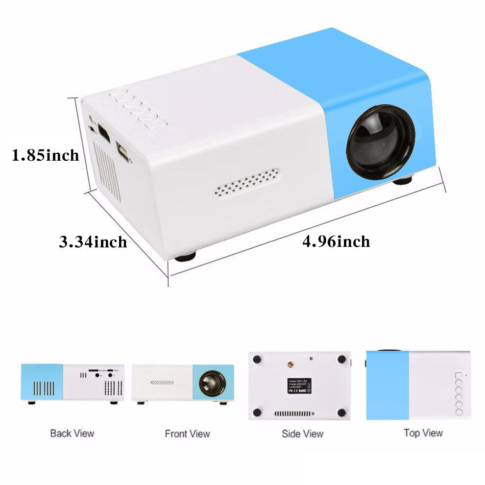 1pc Portable Movie Projector with WiFi, HDMI, USB, and iOS/Android Compatibility